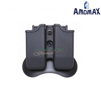 Double Pistol Magazine Pouch Glock Black Amomax (am-150c79001)