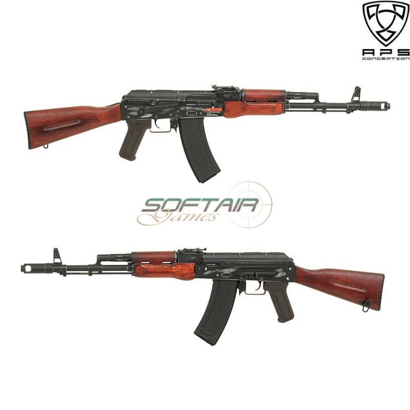 Electric Rifle Ebb Ak47 Vintage Full Metal & Real Wood Aps (aps-ask201a)