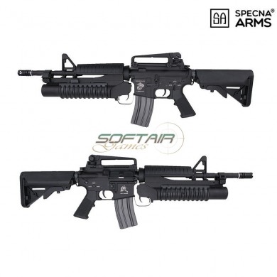 Electric Rifle M4a1 Full Metal W/grenade Launcher Enter & Convert™ System Specna Arms® (spe-sa-g01-bk)