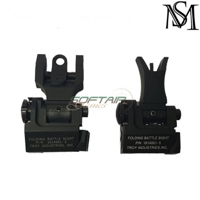Set Sights Troy Industries Type Flip-up Black Milsim Series (ms-41-bk)
