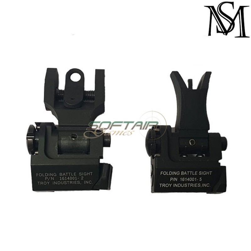 Set Tacche Di Mira Troy Industries Type Flip-up Black Milsim Series (ms-41-bk)