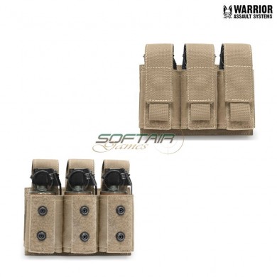 Triple 40mm Grenade/flashbang Small Pouch Coyote Tan Warrior Assault Systems (w-eo-t40gp-ct)