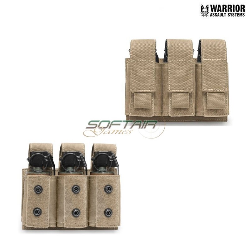 Tasca Tripla 40mm Granata/piccola Flashbang Coyote Tan Warrior Assault Systems (w-eo-t40gp-ct)