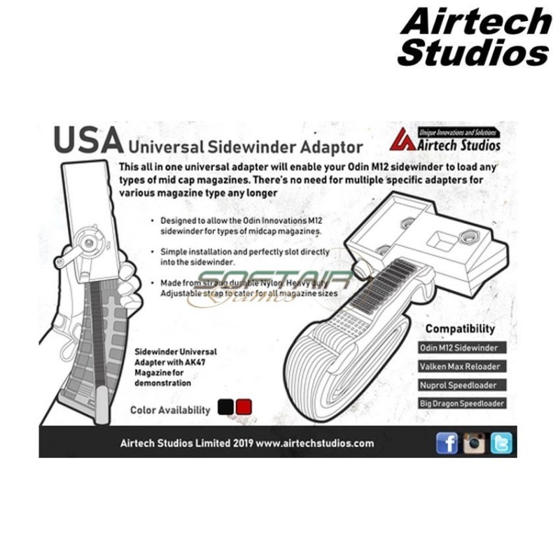Universal Sidewinder Adaptor Black Airtech Studios (as-usa-m12-blk/ait293001)