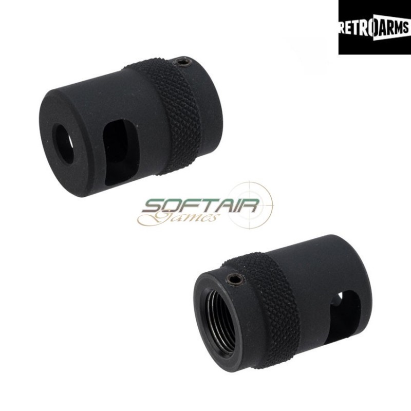 Flash hider cnc type b black 14mm negative retroarms (ra-7155)