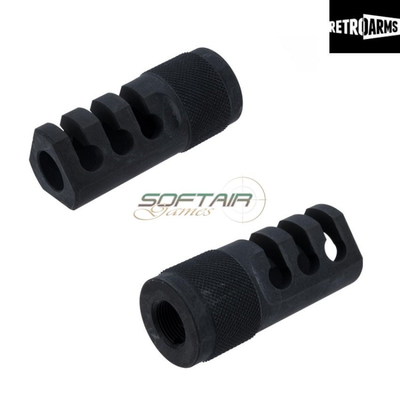 Flash hider cnc type c black 14mm positive retroarms (ra-7156)