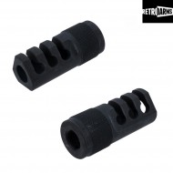 Spegnifiamma cnc type c muzzle break black 14mm negativo retroarms (ra-7157)