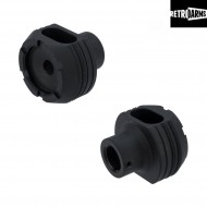 Spegnifiamma cnc type d muzzle break black 14mm negativo retroarms (ra-7159)