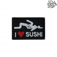 Patch ricamata i love sushi black frog industries® (fi-emb-06-041)