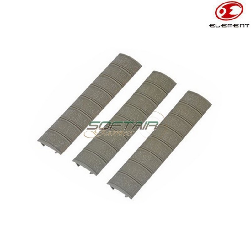 Set 3 checkered rail cover dark earth element (el-ex320-de)