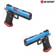 Gas Pistol Hi-capa Full Blue Slide & Black Frame & Red Barrel Gbb Armorer Works (aw-hx1105)
