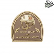 Patch 3d pvc keep calm and tap forvard assist coyote frog industries® (fi-006387-TAN) Patch 3d pvc keep calm and tap forvard assist coyote frog industries® (fi-006387-TAN)