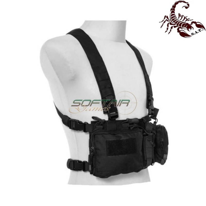 D3CRH Light fast chest rig I tactical vest black scorpion assault tactical® (sat-4415-bk)