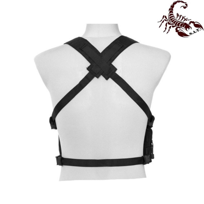 D3CRH Light fast chest rig I tactical vest black scorpion assault tactical® (sat-4415-bk)
