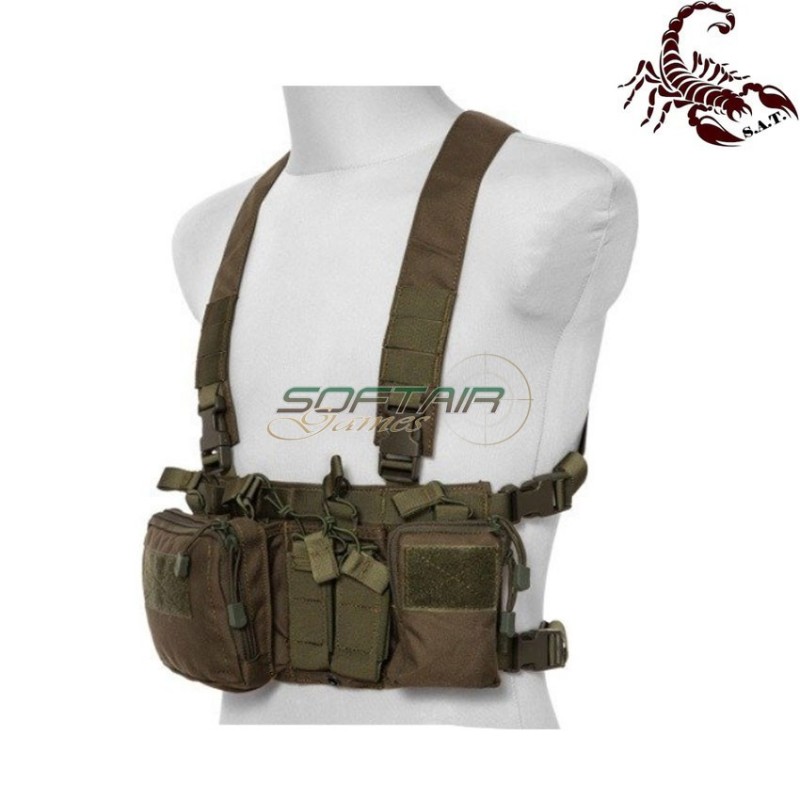 D3CRH Light fast chest rig I tactical vest olive drab scorpion assault tactical® (sat-4416-od)