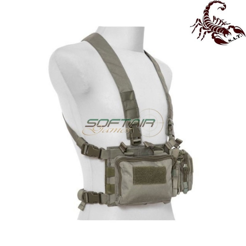 D3CRH Light fast chest rig I tactical vest ranger green scorpion assault tactical® (sat-4419-rg)