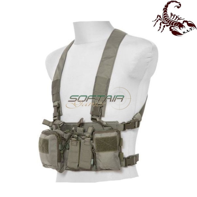 D3CRH Light fast chest rig I tactical vest ranger green scorpion assault tactical® (sat-4419-rg)