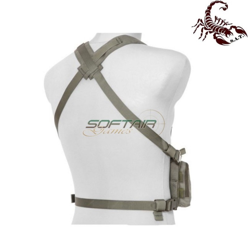 D3CRH Light fast chest rig I tactical vest ranger green scorpion assault tactical® (sat-4419-rg)