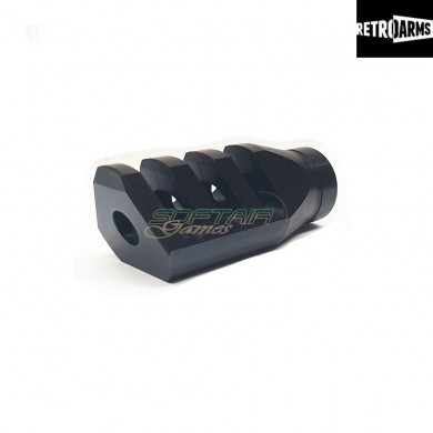 Spegnifiamma cnc type e muzzle break black 14mm positivo retroarms (ra-7555)