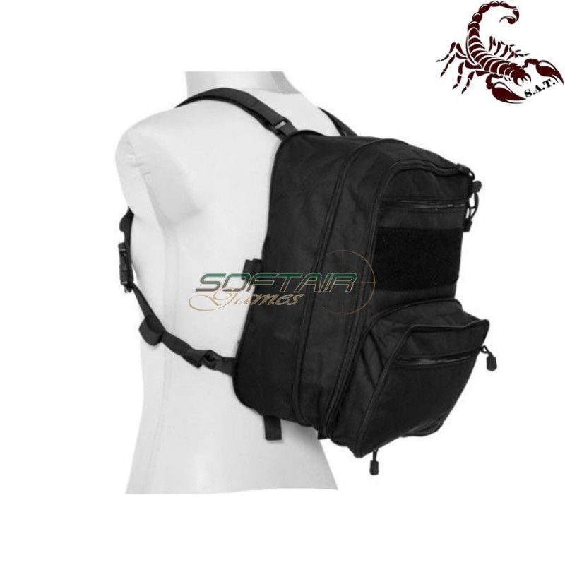 Map type backpack multifunction black scorpion assault tactical® (sat-4446-bk)