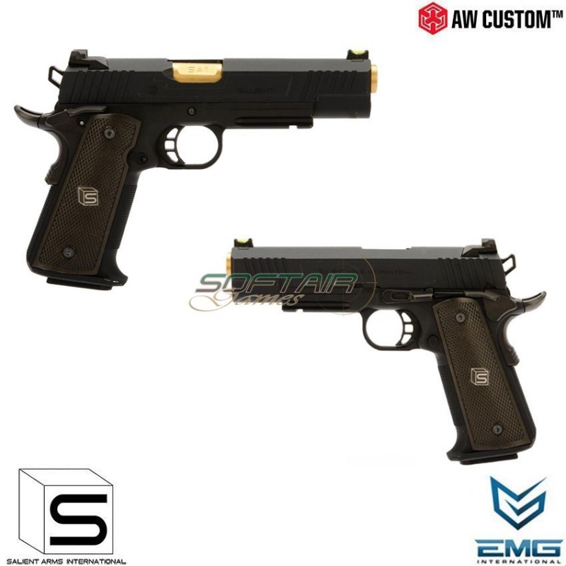 Gas gbb pistol 1911 emg red black salient arms armorer works (aw-sai-110841)
