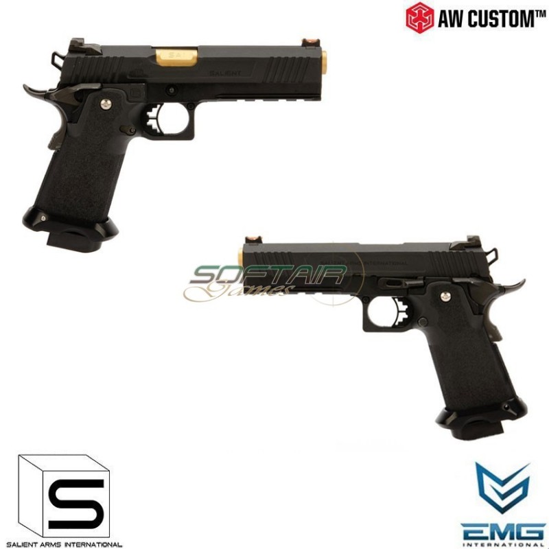 Pistola a gas hi-capa 5.1 emg red gbb black salient arms armorer works (aw-sai-110842)
