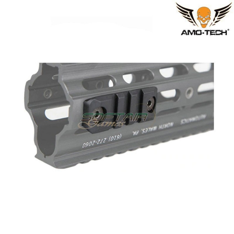 Set 2 pieces black rail 3 slots for smr 416 amo-tech® (amt-91-bk)