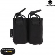 Double black pistol magazines pouch for vest ss fac tac style emerson (em6374-b)