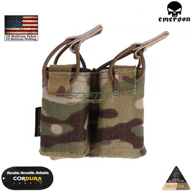 Tasca doppia multicam® genuine usa caricatori pistola per vest ss fac tac style emerson (em6374-mc)