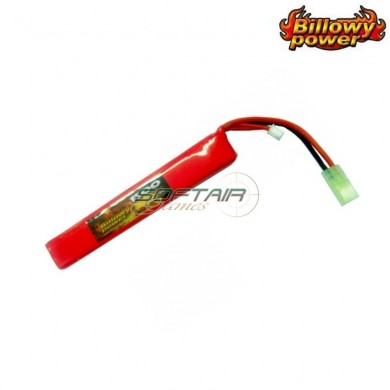 Lipo battery mini tamiya connector 7.4v x 1500mah 20c stick type billowy power (bp-7.4x1500)