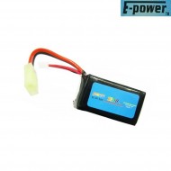 Lipo battery mini tamiya connector 11.1v x 1200mah 25c peq type e-power (ep-11.1x1200-25c)