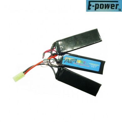 Lipo battery mini tamiya connector 11.1v x 1800mah 30c cqb type e-power (ep-11.1x1800)
