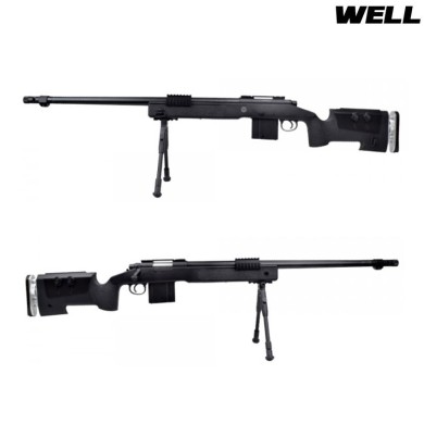 Fucile a molla sniper 4417 black con bipiede well (mb4417b)