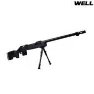 Fucile a molla sniper 4417 black con bipiede well (mb4417b)