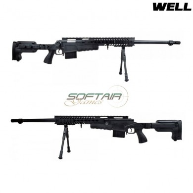 Fucile a molla sniper 4418 black con bipiede well (mb4418b)
