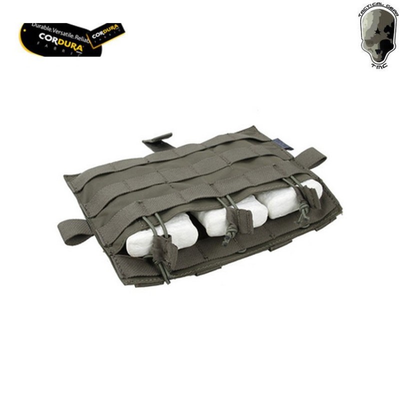 Triple fast m4 magazines panel for avs/jpc ranger green tmc (tmc-2849-rg)