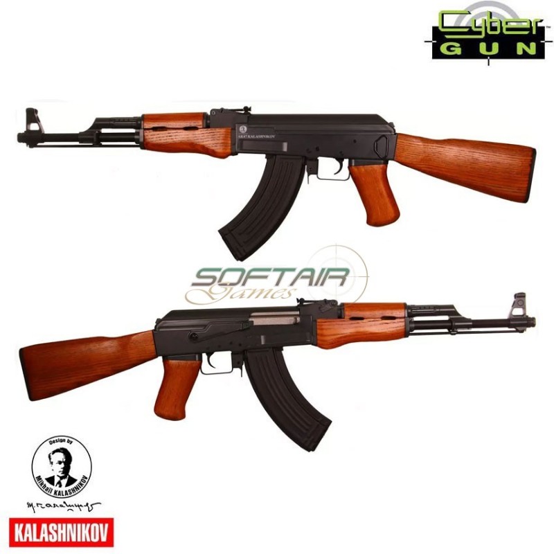 Fucile elettrico scarrellante ak47 kalashnikov full metal & real wood -  Softair Games - ASG Softair San Marino