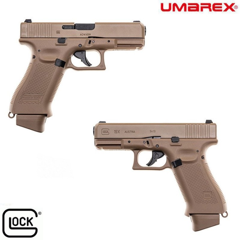 Co2 pistol glock 19X flat dark earth umarex (um-30618)