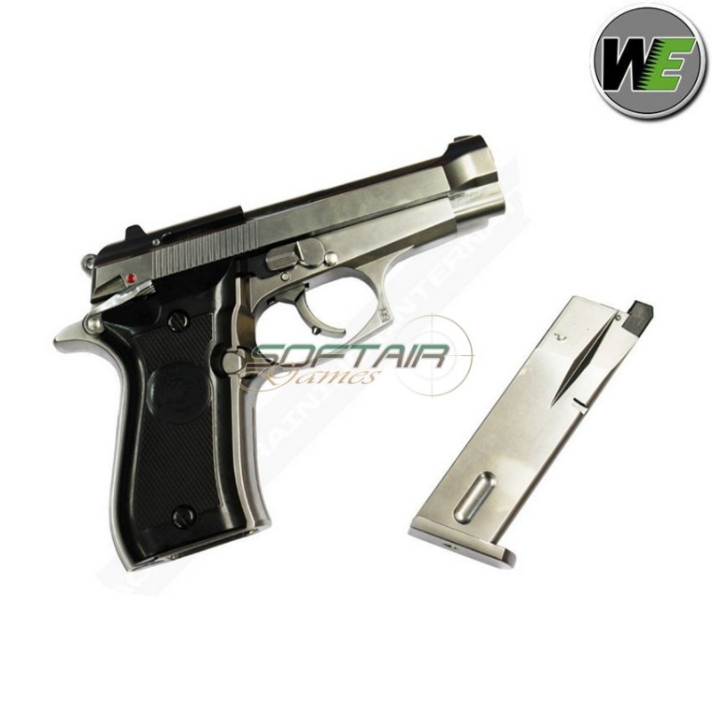 Gas pistol m84 cheetah full metal chrome stainless we (we-1039)