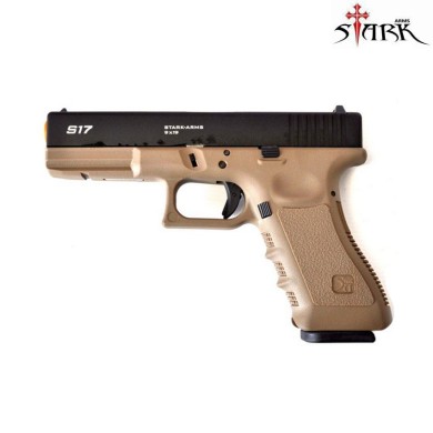 Pistola a gas glock 17 g17 tan/black stark arms (starkg17tn)