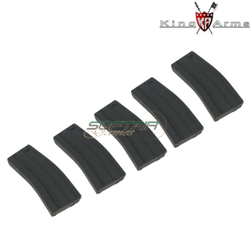 Set 5 Mid-cap Magazines 120bb Black M4/m16 King Arms (ka-mag-16-x-5) Set 5 Mid-cap Magazines 120bb Black M4/m16 King Arms (ka-mag-16-x-5)