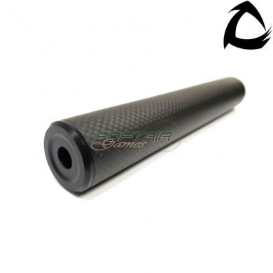 Carbo dsl1 standard line silencer 14x1 ccw black 200mm core airsoft italy (cai-dsl1-ner-ccw-200)