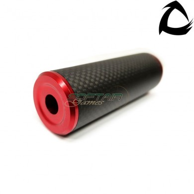 Carbo dsl1 premium line silencer 14x1 ccw red 100mm core airsoft italy (cai-dsl1-ros-ccw-100)