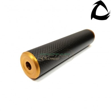 Carbo dsl1 premium line silencer 14x1 ccw gold 150mm core airsoft italy (cai-dsl1-oro-ccw-150)