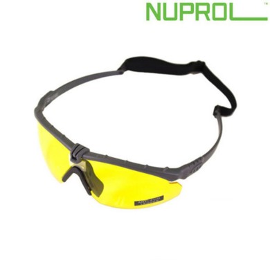 Tactical battle pro eyewear grey frame & yellow lense nuprol (nu-6042-gyye)