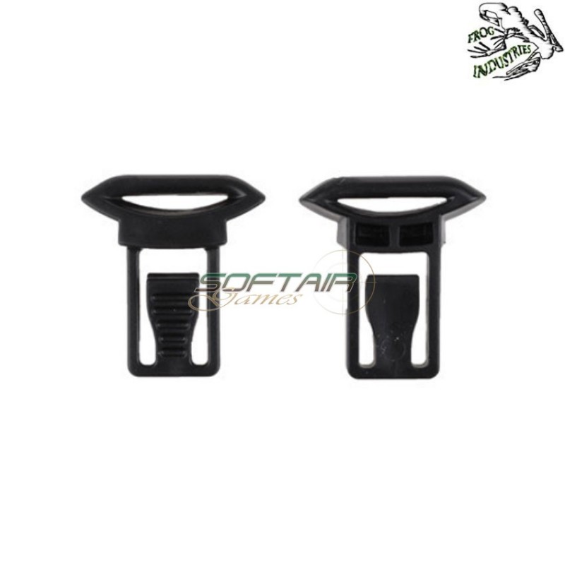 Set 2 google swivel clips 19mm black frog industries® (fi-009165-bk)