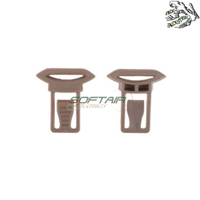 Set 2 google swivel clips 19mm dark earth frog industries® (fi-009168-de)
