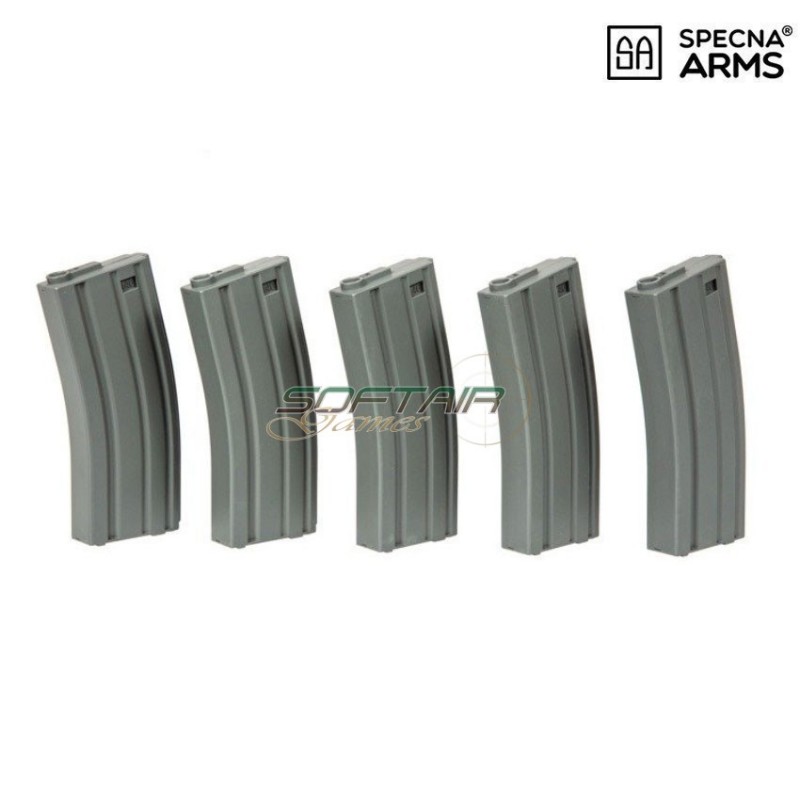 Set 5 mid-caps polymer magazines 120bb grey for m4/m16 specna arms® (spe-05-025499) Set 5 mid-caps polymer magazines 120bb grey for m4/m16 specna arms® (spe-05-025499)