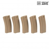 Set 5 mid-caps polymer magazines 120bb tan for m4/m16 specna arms® (spe-05-025501) Set 5 mid-caps polymer magazines 120bb tan for m4/m16 specna arms® (spe-05-025501)
