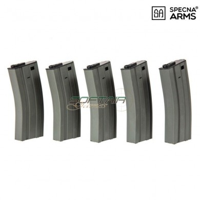 Set 5 caricatori monofilari metallo 120bb grey per m4/m16 specna arms® (spe-05-025505)